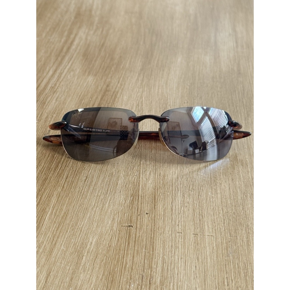MAUI JIM Sandy Beach/Brown Tortoise MJ-408-10 Sport Half-Rim Sunglasses - Picture 2 of 13
